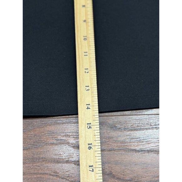 Express Black Mini Skirt Women’s Size 9/10 Stretch Front Slit Career Basic Chic - Picture 4 of 7